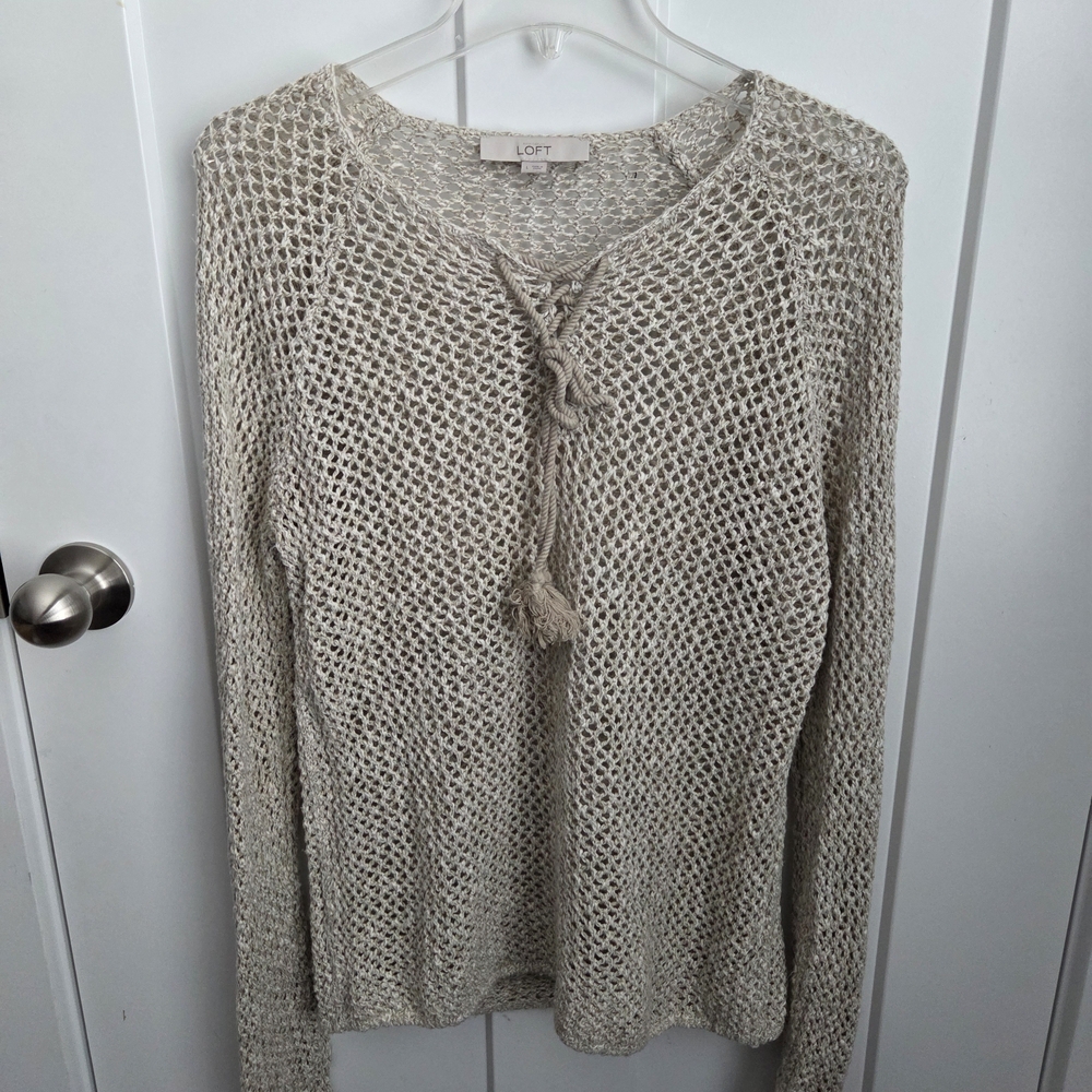 LOFT Women's Beige Knit Sweater